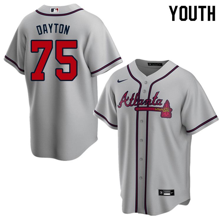 Nike Youth #75 Grant Dayton Atlanta Braves Baseball Jerseys Sale-Gray